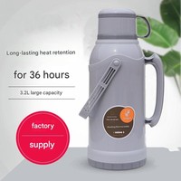 Termo de Plástico Moderno SST039, Botella Aislada de Gran Capacidad con Interior de Vidrio, Apta para Dormitorios Estudiantiles