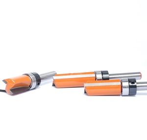 Enrutador de recorte al ras Cortador de patrón de plantilla de <span class=keywords><strong>bits</strong></span>-Vástago de recorte al ras recto Cojinete guiado 2 flauta Punta de carburo-Vástago de 1/4" - Product Image 5