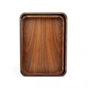 Crescent Crafts Plateau de service rectangulaire en bois naturel Style classique Finition polie Élégant Fonctionnel Durable Utilisation quotidienne - Product Image 2