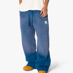 OEM 2026 Pantalon de survêtement pour homme effet délavé par le soleil, coupe ample, streetwear, poids lourd, 100% coton, fabricant de pantalons de survêtement pour homme effet délavé par le soleil - Product Image 1