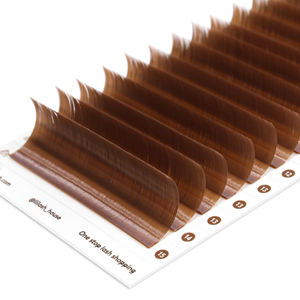 ขนตาแคชเมียร์สีน้ำตาลเข้มมีเสถียรภาพสีผมหยิกขนตาสีน้ำตาลขายส่งพร้อมกล่องโลโก้ตามสั่ง - Product Image 3