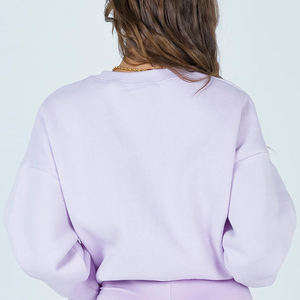 Thêu Logo Áo Cotton Crew Cổ Jumper Quá Khổ Tùy Chỉnh In Áo Len Phụ Nữ Crewneck Áo Cho Phụ Nữ - Product Image 4