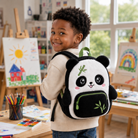 Sac à dos en peluche en coton motif animal de dessin animé, mignon et super doux, rembourré de coton PP, certifié CE, idéal comme cadeau pour enfants