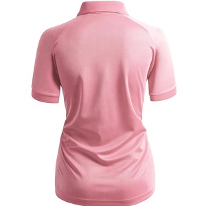 เสื้อโปโลแขนสั้นสีชมพูสำหรับผู้ชาย มีซิปปิดและกระเป๋าหน้าอก สวมใส่สบายในฤดูร้อน ผ้าปิเก้ แห้งเร็ว - Product Image 3