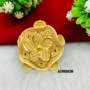 Bijoux fantaisie, bague pour femme plaquée or classique, forme de fleur, un gramme, nouveau design, grande sélection - Product Image 2