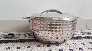 ชามเหล็กชุบเงินพร้อมฝาปิดสำหรับใช้ในการต้อนรับและรับประทานอาหารแบบดั้งเดิม - Product Image 4