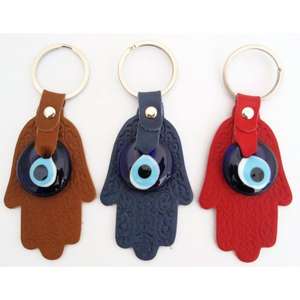 Porte-clés en cuir 12x5 cm Oeil de verre Accessoire porte-clés premium - Product Image 2