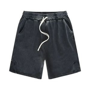 Short confortable en denim pour hommes Poches latérales Taille élastique Adaptable Summertime Casual Wear shorts pour hommes - Product Image 2