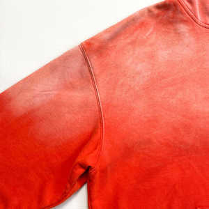 Sudadera con capucha lavada al sol recortada personalizada de los fabricantes Sudadera con capucha pulóver gráfico rojo de gran tamaño Sudadera con capucha lavada con ácido vintage desgastada para hombres - Product Image 1