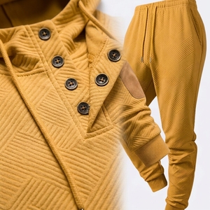 Ensemble de survêtement sportif pour homme personnalisé, veste et pantalon, vêtements d'entraînement confortables, vente en gros - Product Image 4