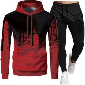 <b>Men's</b> Custom Athletic Cotton Jogger Sweatsuit <b>Hoodies</b> for Gym <b>Running</b> Sport Training Winter Eco-Friendly Printed Tracksuits - Product Image 5