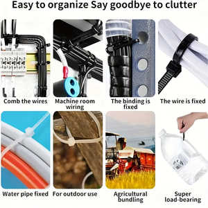 Bridas de nailon negras de alta resistencia, 100 unidades, resistentes a los rayos UV, autoblocantes, 300 mm, para gestión de cables en el hogar y la oficina - Product Image 3