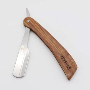 Navaja de Afeitar Plegable de Acero Inoxidable, Cuchilla de Barbero para Cortar el Cabello, Cuchilla Intercambiable, Navaja de Afeitar Recta Personalizada de Acero Inoxidable - Product Image 1