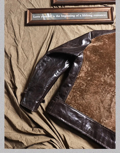 Venta al por mayor 2025 chaqueta de cuero de vaca de alta calidad para hombres forro de piel de oveja personalizado 100% chaquetas de cuero de los hombres logotipo personalizado - Product Image 6