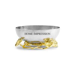 ชามโลหะขัดเงาสีเงินรูปทรงของดีไซน์เนอร์หรูหราใช้แล้วทิ้ง - Product Image 6