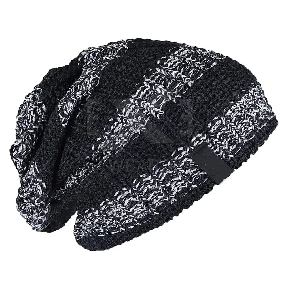 Wholesale Custom Logo Trendy Beanies Hats High Quality Warm Winter Plain Dyed Knitted Beanies Hats