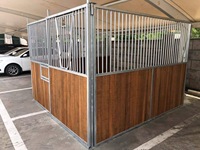 Seepoem 3.5*3.5m Pratique Amovible Cheval Stable 11.48 * 11.48ft Métal Galvanisé avec Panneau De Contreplaqué 3.5*3.5m Horse Box