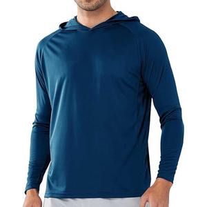 Chemises de pêche UPF 50 à manches longues et protection solaire pour hommes Chemises à capuche unies légères et imperméables anti UV Maillots de pêche de base - Product Image 5