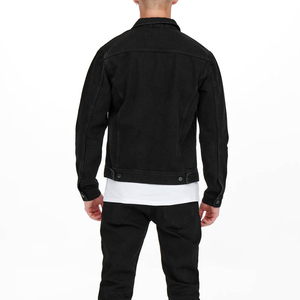 Chaquetas de mezclilla rasgadas de Color sólido transpirable de alta calidad, abrigos casuales recortados, chaqueta de mezclilla para hombre - Product Image 2