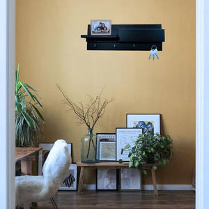 JGWOOD DESIGNS Organisateur de clés et de courrier mural en métal, crochets minimalistes à un seul niveau pour clés et lettres - Product Image 3