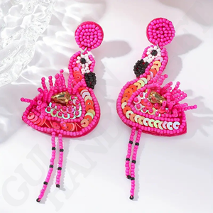 ต่างหูห้อยลูกปัดรูปผีเสื้อทำมือสไตล์โบฮีเมียนของผู้หญิงสีสันสดใสสำหรับเครื่องประดับวันหยุด - Product Image 2