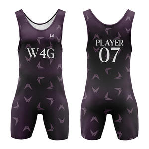 Custom Personalized Sublimated Men's American Team Wrestling Singlet Tights with Adjustable <b>Strap</b> and <b>Velcro</b> Closure - Product Image 3