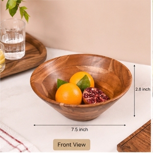 Frutero de Madera de 7.5 Pulgadas de Diámetro, Ecológico, Vista Frontal - Product Image 1