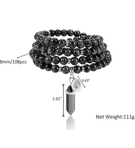 G Main Transporter Ramadan Cadeau Verre Chapelet Cristaux Noir 100 pièces Perles de Prière Pour Zikr Hajj Cadeau Musulman Perles Islamiques - Product Image 3