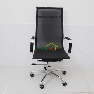 Silla Ejecutiva de Malla con Respaldo Alto y Base Giratoria, Altura Ajustable, Reposacabezas de Espuma y Tela, para Oficina en Casa y Uso Doméstico, PP y PU - Product Image 3