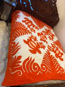 Premium Quality <b>Bed</b> <b>Quilts</b> Wholesale OEM Exquisite Embroidery <b>Quilts</b> Blanket 100% Pure Cotton Fabric Handmade Hawaiian Crafted - Product Image 3