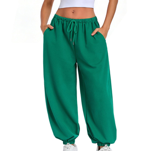 Custom <b>Women</b> Heavy Cotton Baggy Sweatpants High Waisted <b>Loose</b> Wide Leg Joggers Oversized Streetwear <b>Trousers</b> - Product Image 1