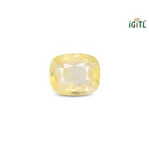 พลอยเพอริดอทเหลืองธรรมชาติทรงเหลี่ยม (พุทธราช) - 7.65 กะรัต พลอยเม็ดเดี่ยวทรงเหลี่ยมมรกต - Product Image 1