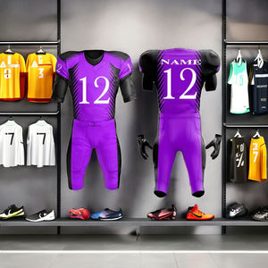 Uniforme de football américain personnalisé, maillot sublimé en gros, fabricant OEM pour adultes, manches courtes, taille plus - Product Image 1