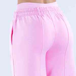 Pantalon de survêtement pour femme en molleton doux et plat de haute qualité, surdimensionné, à jambes larges, rose bonbon, personnalisé - Product Image 6