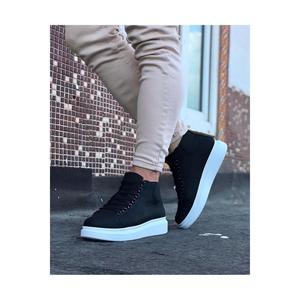 Wg032 scarpe da ginnastica nere stringate mezze stivaletti - Product Image 3