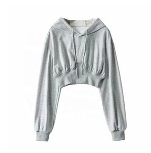 Sudaderas con capucha ecológicas, sudadera de Invierno para mujer, estilo de calle, sudaderas con capucha recortadas de manga larga, sudaderas con capucha cortas - Product Image 5