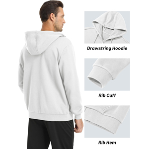 Nouveau élégant à la mode respirant confortable plaine blanc unisexe vêtements décontractés hommes Slim Fit sweats à capuche personnalisés 100% coton polaire - Product Image 5