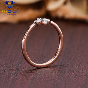 Lab-Stone Party Wear Bague en diamant 0.05 TDW Diamant taille ronde Or rose 18kt Couleur EF-VS - Product Image 5