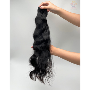 Mechones de pelo ondulado natural Virgen sin piojos alineados con cutícula de alta calidad, precio barato para extensiones de cabello de encaje suizo - Product Image 2