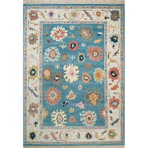 พรมโอชาคแบบวินเทจ ผลิตใหม่ ทอมือ ขนาดสั่งทำได้ ทนทานสูง สีอ่อนนุ่ม ด้านหลังทำจากขนสัตว์และยางลาเท็กซ์ สำหรับปูพื้นบ้าน - Product Image 1