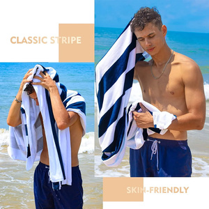 Serviettes de luxe pour piscine et plage en coton surdimensionnées douces absorbantes Drap de bain séchage rapide Voyage Vacances Station balnéaire Serviette d'extérieur - Product Image 2