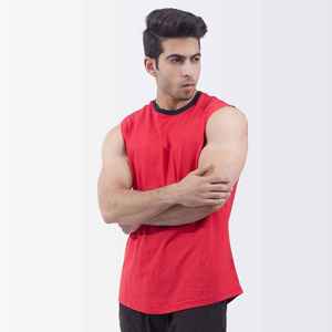 Débardeur de sport pour hommes Vente en gros Logo personnalisé Maillot de course en coton Maillot de sport tricoté Vêtements de fitness Entraînement musculaire - Product Image 5
