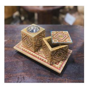 2026 Ramadan arabe mangue bois Bakhoor boîte plateau ensemble Rose parfumé Oud aromathérapie diffuseur brûleur d'encens Durable 100% naturel - Product Image 2