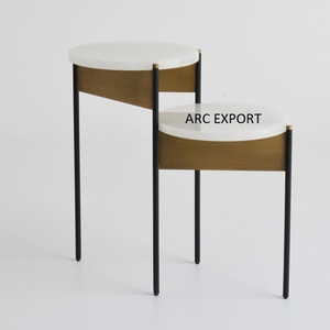 Conception attrayante Table d'appoint ronde en marbre noir Décoration de salon à la maison Table d'appoint et d'appoint pour une utilisation dans un café au prix le plus bas - Product Image 6