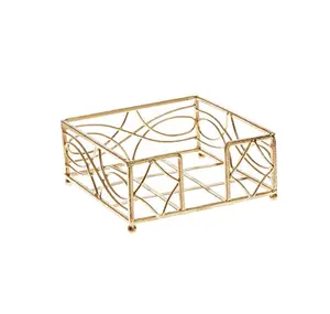 앤틱 디자인 냅킨 홀더 호텔 도자기 테이블 장식 티슈 호더를위한 프리미엄 품질의 금속 냅킨 홀더