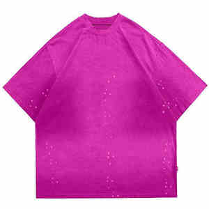 T-shirt en coton 100% délavé à l'acide, vintage, lavage à l'acide minéral, col rond, coupe ample, vente en gros 2026 - Product Image 5