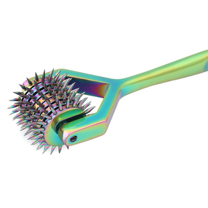 La mejor calidad Wartenberg Neuro Pinwheel Mango recubierto de arco iris 5 cabezas Instrumento de acero inoxidable Pin Rueda Ticklers - Product Image 4