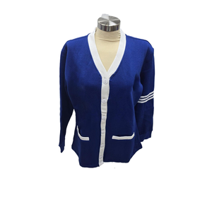 Cárdigan de Punto Vintage Unisex, Cárdigan Holgado con Botones de Lana/Acrílico, Cuello en V, Bordado, Estampado Informal, Estilo Invierno, Apliques Delanteros - Product Image 2