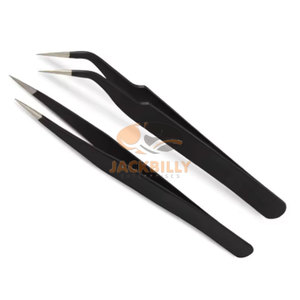 Pinces à épiler de précision en acier inoxydable à pointe inclinée de qualité supérieure Étiquette privée personnalisée Jackbilly Enterprises - Product Image 1