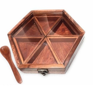 <b>Wooden</b> <b>Spice</b> Box <b>Rack</b> Organizer and Masala Storage Style Mango <b>Wooden</b> <b>Spice</b> Storage Box Modern Design - Product Image 1